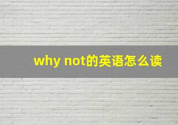 why not的英语怎么读